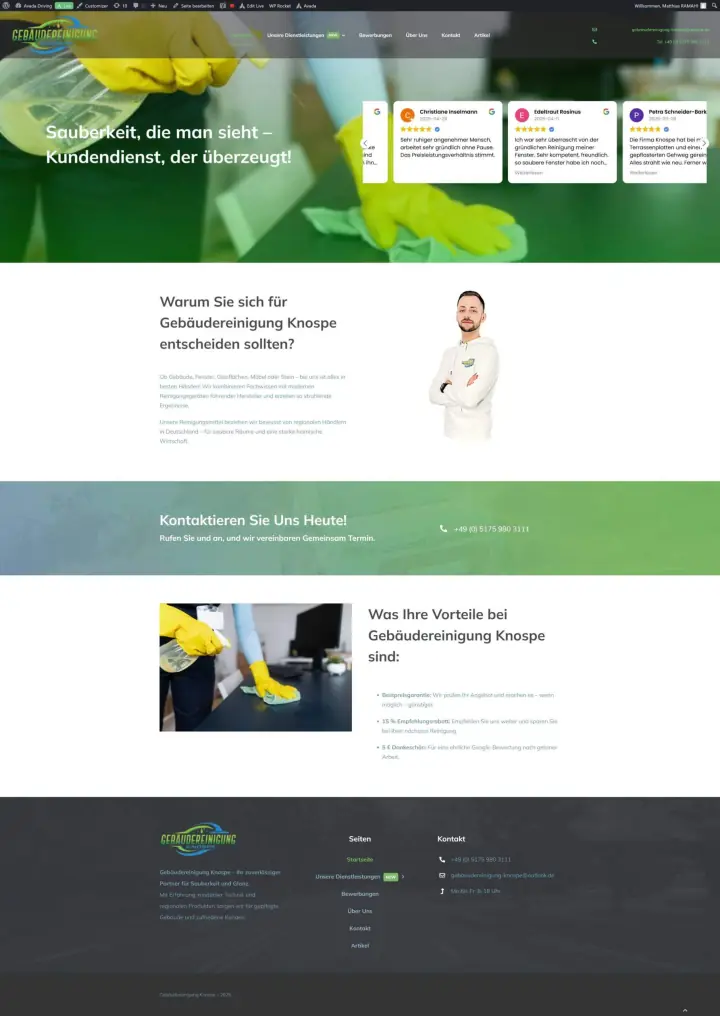 Website-Beispiel — Startseite einer von Matthias Ramahi gebauten Website
